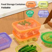 Silicone Food Storage Container Highly Transparent Foldable Food Portion Box Outdoor Food Preservation Container Microwave- Silicone Storage Box - Multicolor - View 6