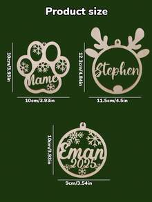 LICVIC 1/2/3/4/5/6pcs Custom Name Christmas Ornament, Personalized Christmas Tree Decor, Festive Hollow Hanging Decor, Customized Holiday Gift, Customizable - Style a - View 5