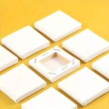 15pcs Mini Stretched Canvas, Size 3"X3", White, Brand New Unused, Suitable For Painting And Crafts, Great For Beginners And Art Projects, Canvas Material, Craft Supplies, Minimalist Design, Smooth Texture - Multicolor - View 2