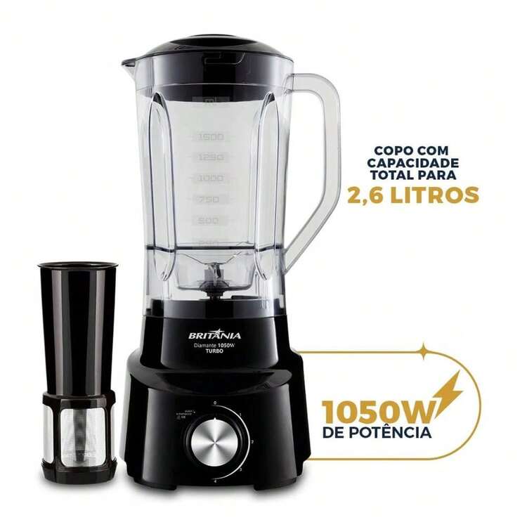 Britânia Diamante 800 Blender 4 Speeds 2.6L 1050W With Filter 220V - 查看 4