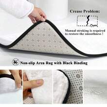 1pc Fashion Simple Bohemia Print Area Rugs For Living Room, Machine Washable Indoor Rugs, Non-Slip Low Pile Flannel Decorative Rugs With Black Binding Rug, Suitable For Dining Room Bedroom Home Office Laundry Kitchen(31*20in/16*48in/18*60in/84*60in) - 黑色 - 查看 5