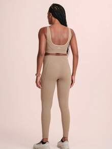 Lupo Sport Women's Seamless Fitness Leggings - 巧克力棕 - 查看 2