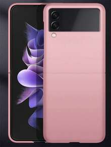 Business Anti-Shock Matte Pink Solid Color Phone Case, Compatible With Samsung Galaxy Z Flip7, Z Flip5 5G, Z Flip 4, Z Flip6, Z Flip 3, Hard PC Protective Cover - Pink - View 5
