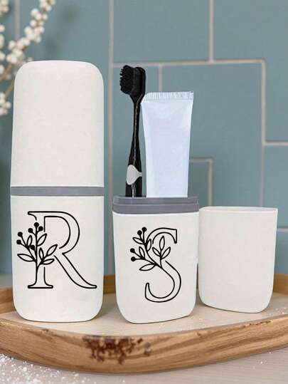 Çizgi Çiçek Harfleri A'dan Z'ye Taşınabilir Diş Fırçası Kutusu, Diş Fırçanızı Her Zaman, Her Yerde Temiz Tutun! Seyahat Diş Fırçası Tutucu, Taşınabilir Diş Fırçası Bardak Kılıfı, Seyahat, Kamp, İş Seyahati ve Okul İçin Uygun, Çok Amaçlı Diş Fırçası Bardak, Seyahat Yüz Yıkama Bardak, Diş Fırçası ve Tuvalet Malzemeleri Saklama Seti, Minimalist Tuvalet Malzemeleri Saklama Kutusu, Seyahat Gereçleri, Banyo Aksesuarları, Ev Eşyaları ve Saklama Malzemeleri