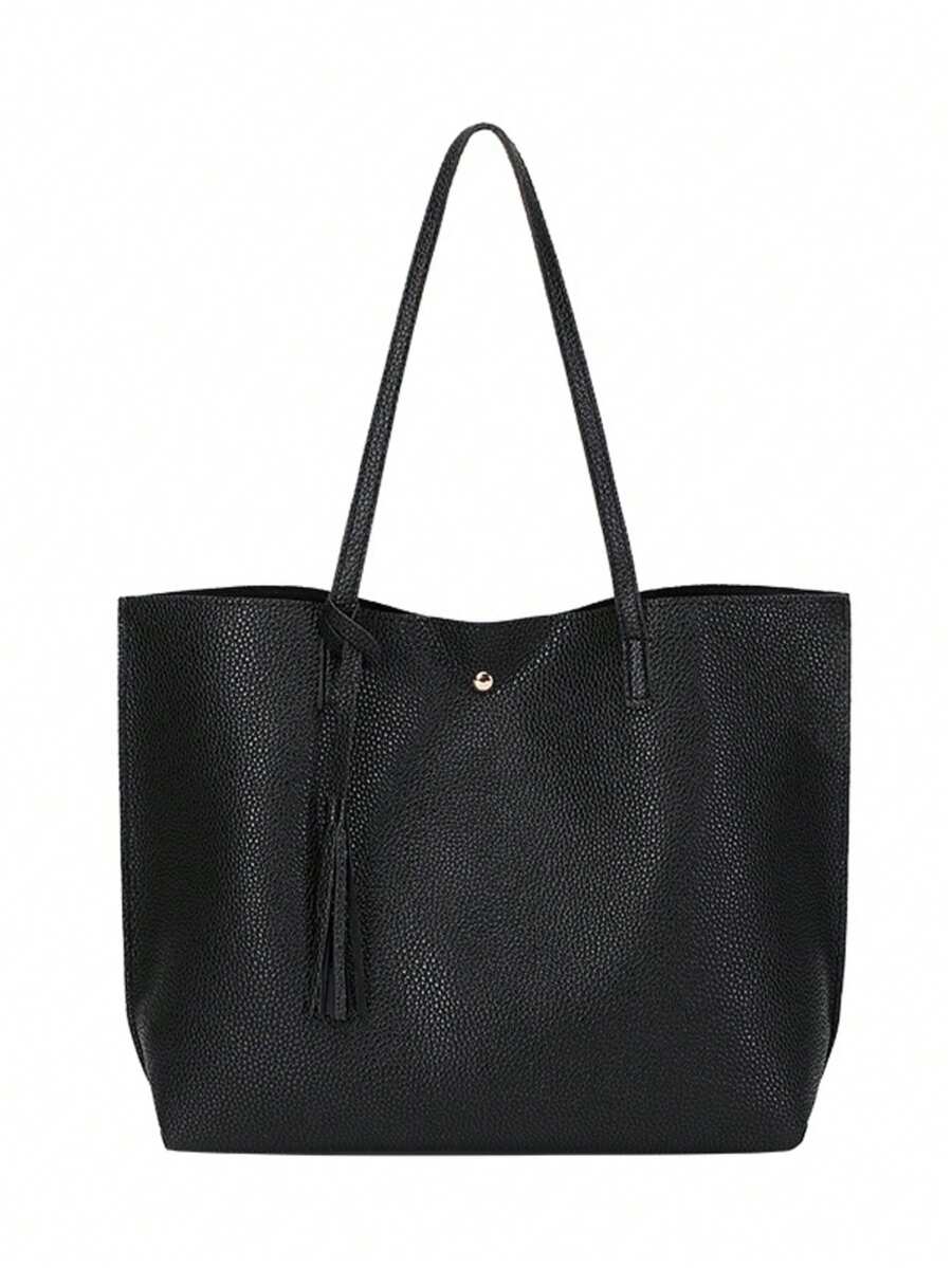 Un sac à main de haute qualité pour dames, sac à bandoulière, grand sac 2024 Nouveau sac automne et hiver grande capacité, porté à la main, sac de transport à l'épaule, le matériau est très bon, très haut de gamme - Noir - Voir 1