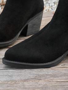 New Winter Over-The-Knee Boots, Fashion Comfortable Round Toe Thick Heel Casual Over-The-Knee Boots For Women - Black - View 6