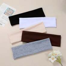 5Pcs Headbands For Women Non Slip 5 Colors Head Bands For Women's Hair Soft Cotton Cloth Stretchy Thick Headbands Ideal For Running Yoga And Exercise Comfortable And Breathable Hairstyling Accessory For Active Lifestyle