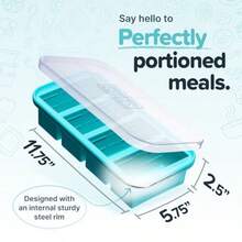 1 Cup Silicone Freezer Molds  Perfect For Freezing Broth Rice Leftovers And More Silicone Freezer Trays With Lids For Meal Prep Aqua 2Pack - 水藍色 - 查看 2