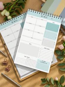 Trees 8.5" X 5.5" 100g Office Supplies Undated To-Do List Notepad, Agenda Organizer Spiral Bound Task List Planner, Productivity Enhancer, Teacher's Day/Back To School Gift - Green - View 4