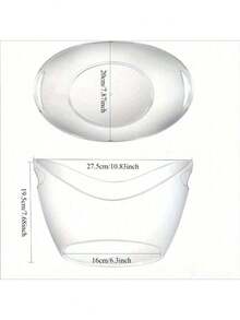 1pc Acrylic Ice Bucket - Transparent Champagne And Soda Beverage Cooler, Clear Party Drink Tub, Food , Ideal For Parties, Bars And Restaurants