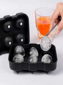 Bandeja de silicona para cubitos de hielo, molde para cubitos de hielo, silicona suave, resistente a bajas temperaturas, fácil de limpiar - Negro - Ver 12