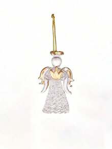 6pcs/1pc Christmas Angel Ornaments, Christmas Decorations, Glass Angel Hanging Decorations, Suitable For Christmas Trees, Clear Glass Angel Shaped Decorations, Perfect For Dining Tables, Fireplaces, Living Rooms, Holiday Gifts. Christmas Gifts, New Year Gifts