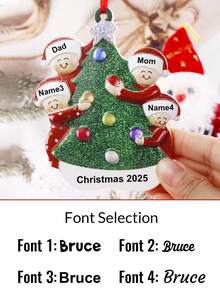 LICVIC Custom Christmas Decorations, Personalized Christmas Tree Decorations, Customized 2-6 Names Ornaments, Customizable Text Christmas Decor, Diy Ornaments, Christmas, Living Room Decor, Outdoor, Garden, Snowman Christmas Tree Pendant, Christmas Crafts For Kids, Room Decor, Boys, Girls, Mom, Dad, Family - Style a - View 3