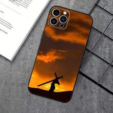 Funda de Teléfono Religiosa Cristiana de Jesús compatible con Apple  15,14,13,12,11,XS,XR,X,8,7,Pro,Max,Plus,mini Funda de Silicona Negra, Funda compatible con  17,  17 Pro,  17 Pro Max - z6 - Ver 13