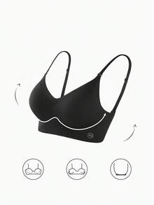 Women'S Sexy Elegant Backless Push-Up Bra - U-Shaped, X-Back With Removable Adjustable Straps, Seamless Nylon Lingerie, High Support, Hand Washable, Backless Dress Accessory|Detachable Strap Bra|Nylon Fabric - 黑色 - 查看 5