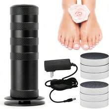 Electric Foot Callus Remover For Women - 1200rpm Electric Foot File Callus Remover With Anti-Slip Stripes, 60pcs Sandpaper Discs Adjustable Speed Foot Sander For Dead Skin Womens(Black),Professional Aluminum Foot File Adjustable Pedicure Tool For Dead Skin At Home - US A Type Plug(110-127V) - View 2