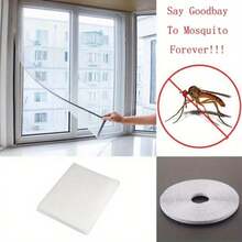 Red de mosquitero autoadhesiva DIY para ventana, cortina de malla anti moscas e insectos con ganchos y cinta adhesiva, fácil de instalar, protector de pantalla, red de para control de plagas en el hogar, decoración del hogar para múltiples ventanas - Multicolor - Ver 11