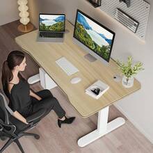 Office Desk/Computer Desk - Ergonomic Modern Computer Workstation Suitable For Home Office Work And Study. - Maple - View 7