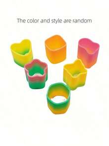 12 PCS Various Rainbow Coil Spring Style Sets, Heart-Shaped, Star-Shaped, Butterfly-Shaped, Circular Coils, Party Gifts, Gift Fillers, Children's Play Toys