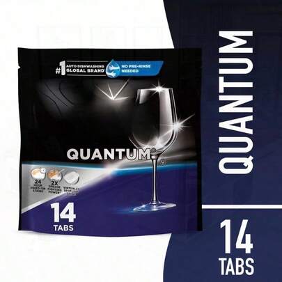 Quantum Dishwasher Pods No PreRinse Dishwasher Deternt Tabs Soap Advanced Clean 14 Count