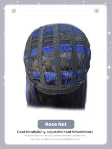 1 hitzebeständige synthetische Perücke mit Pony, mehrfarbige lange gerade Perücke, 28 Fuß lang, aus Fasern hergestellt, geeignet für täglichen Partygebrauch, natürliche Simulationsperücke