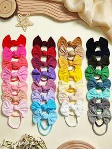 15/30Pcs Baby Bows Nylon Headbands With 3.5 Inches Hair Bows Newborn Headbands For Infants Baby Girls Toddlers - Multicolor - View 10