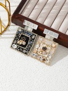 1pc Elegant Luxury Crystal Encrusted Palace Badge Brooch, Sparkling Jewelry Accessory Great Gift For Daily Wear - classic - View 10