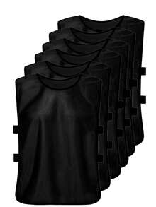 6 Pack Scrimmage Team Practice Vests Pinnies Jerseys Train Vest For Adult Sport Basketball Soccer Football,Set Of 6 Practice Vests Pennies For Sports Youth, And Scrimmage Vests