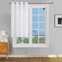 1 件/2 件套仿亚麻纹理窗帘，适用于客厅卧室隐私，质朴粗麻布编织半透明索环顶部滤光窗帘，白色 - 白色 - 查看 13