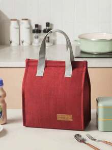 1pc Large Capacity Lunch Bag, Portable Lunch Storage Bag, Fashionable Women's Lunch Bag, Multi-Functional Lunch Box, Durable And Reusable, Waterproof Lunch Storage Bag, Polyester Material, Large Capacity, Durable And Easy To Clean, Travel Essential, Desktop Decoration, Suitable For Camping, Business Travel, Picnic, Autumn Decoration - Multicolor - View 15