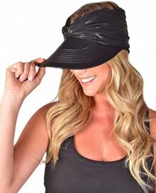 Women Beret Hats - Glossy Black - View 3