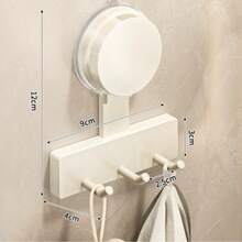 Mejor Gancho adhesivo sin taladro de acero inoxidable resistente con ventosa para colgar sobre la puerta, soluciones de organización del hogar, accesorios de baño, ganchos multiusos, almacenamiento de garaje, ganchos de utilidad, diseño de instalación libre, moderno y práctico - Multicolor - Ver 5