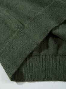 Suéter masculino ANDREILEE, estilo coreano vintage, minimalista e folgado, com estampa de letras em cores sólidas. Ideal para o trabalho no outono e inverno. - Verde - Ver 8
