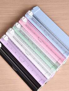 A4纸张切割器，便携式塑料纸张切割器，迷你照片切割工具，手动桌面滑动式纸张切割刀片，返校季，文具 - 彩色 - 查看 7