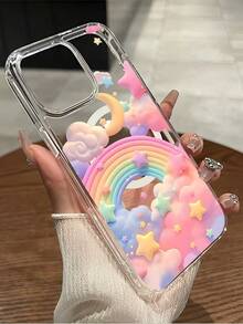 Colorful Clouds, Rainbows, Stars, And The Moon Magnetic Attraction Phone Case Suitable For Compatible With Iphone 17,16, 15, 14, 13, 12, 11, PRO MAX, XS MAX, XS, X, PLUS ,17Air,16E,As Well As,Galaxy S25/24/23/22 Ultra/ Edge /FE/Plus,Sense Of Fashion And Romance - Nhiều màu - Xem 3