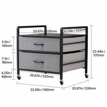 Mini Refrigerator With Storage Base, 176 Lbs, Gray Mini Fridge Table, 2 Drawers - Grey - View 10