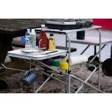 Camping Kitchen Cooking Station With Three Tabletops For Indoor And Outdoor Use - bạc trắng - Xem 6