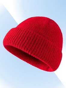 1 Mũ len Beanie trơn màu cho nam, phong cách đường phố, cỡ lớn ấm áp mùa đông - Một kích thước - Xem 4