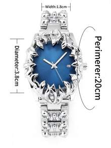 1pc Y2K Devil's Claw Vintage Style Watch, Unique Fashion Asymmetrical High-Quality Men's Quartz Wristwatch With Waterproof, Date Display, Luminous Function - Multicolor - View 8