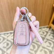 For ToyotaCAR Key Fob Cover With Keychain Soft TPU Key Shell Case,For 2020-2022 Highlander Corolla Prius 2018-2024 RAV4 Camry C-HR Avalon GT86 - Hồng - Xem 1