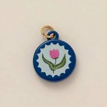 1 Piece Of Fashionable Graffiti Flower Style Blue Flower Rose Tulip Small White Flower Cute Pendant, Electroplated With 18K Gold, Showcasing Charm, Suitable For DIY Creative Necklaces, Bracelets, Earrings, Bag Chains, Keychains, Waterproof And Sweat Proof, Suitable For Daily Leisure Use, Most Suitable For Wives, Mothers And Girlfriends To Wear, Suitable For Couples To Freely Match.