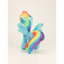 Hasbro 30 厘米我的小马驹毛绒动物玩偶，暮光闪闪萍琪派小蝶彩虹冲刺官方授权角色，适合女孩的柔软可拥抱毛绒玩具，适合女孩的理想生日假期可爱礼物 - 彩虹破折號 - 查看 3