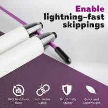 Cuerda para Saltar Sphinx |     Comba para Crosstraining, Fitness, Boxeo con Doble Rodamiento |     Cable Ajustable para Atletas |     Ligera y Resistente | - Morado - Ver 10