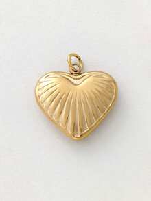 1pc Fashionable Stainless Steel Heart Pendant, Suitable For DIY Jewelry Making Necklace Bracelet Earrings Keychain Accessories, Great For Thanksgiving Gifts - Yellow Gold - View 14