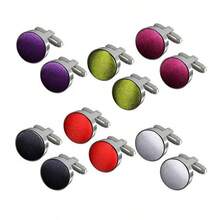 1 Pair Solid Color Zinc Alloy Cufflinks For Men And Women, Suitable For Business Formal Wear, All Seasons