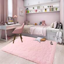 eluckya Plush And Thick Long-Pile Carpet, Super Soft And Comfortable Rug, Non-Slip Thick Pile Carpet, Suitable For Bedrooms, Living Rooms, Bathrooms, Dorm Rooms, Room Decor, Kitchen Essentials, Family Gatherings, Valentine's Day, Birthday Parties, Home Decor, Bedroom Decor. - Hồng - Xem 3