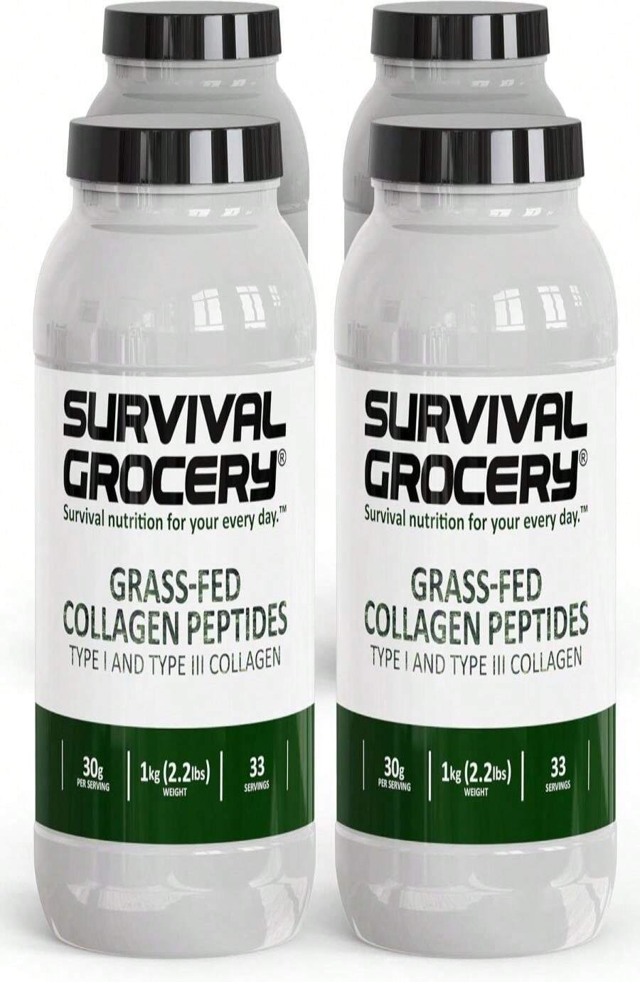 Survival Grocery? Collagen Peptides Powder – Grass Fed Hydrolyzed Collagen Protein Supplement, Types I &Amp; III, Unflavored, Gluten Free, Keto Friendly, Non-GMO, Dairy Free, 1kg, 1 Jug - Flavor NameC - 查看 1