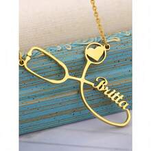 New Customized Stethoscope Necklace Personalized Medical Professional Tag Unique Name Necklace - Multicolor - View 6