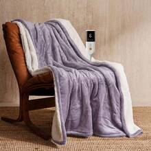 Couverture Chauffante Électrique 1 Personne 130x180cm - Plaid Chauffant 6 Réglages de Température Fermeture Automatique Réglable, Protection Contre la Surchauffe Lavable en Machine (Bleu)