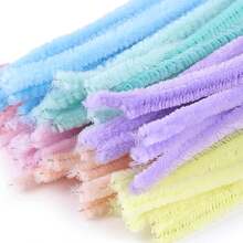 100/500pcs Value Packs Multicolored DIY Pipe Cleaner Projects, Colorful Chenille Stems Pipe Cleaners Craft Supplies+Pom Poms, Blue Fuzzy Wire Craft Supplies For Ocean-Themed DIY Decor And Graduation Gifts, Soft Chenille Stems - Blue - View 7